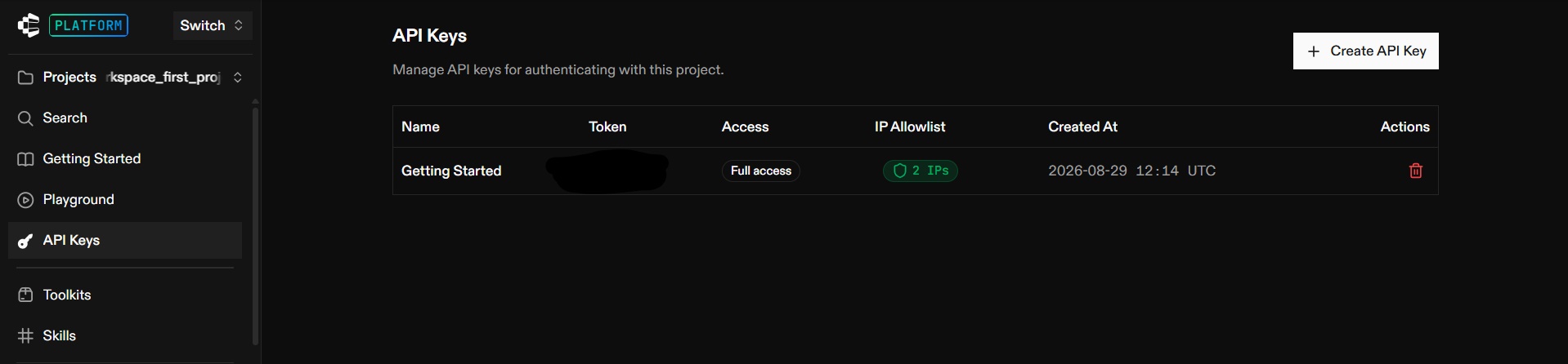 Composio dashboard ip allowlist 